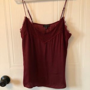 Satin Lace Detail Tank Top